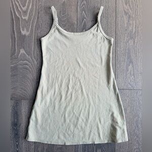 American Eagle Spaghetti Strap Scoop Neck Slip Mini Dress in Sage Green